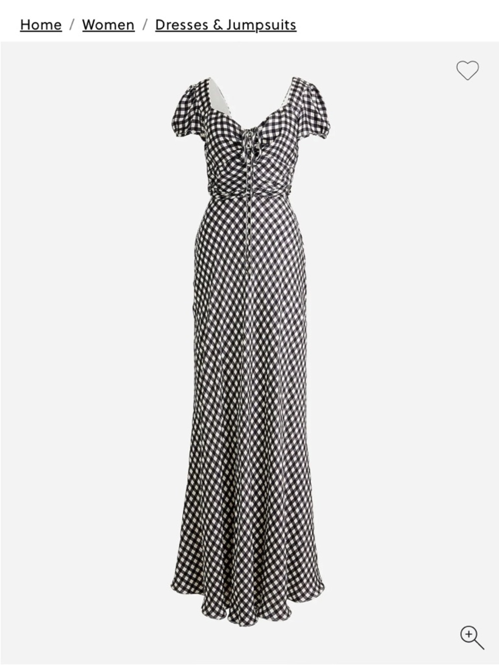 J. Crew Collection NWTs Silk Tie Neck Cap Sleeve Maxi Dress Gingham size 4 Black - Picture 6 of 13